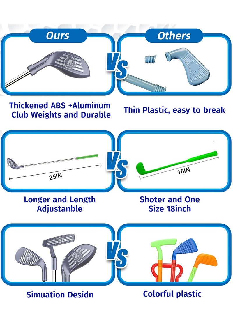 Moovant Toddler Golf Clubs Set with 9 Balls 3 Golf Clubs Putting Mat, Kids Golf Toys, Indoor & Outdoor Sport Golf Games Toy Gifts, Competitive Game Parent-Child Interaction for Boys Girls  - Image 5
