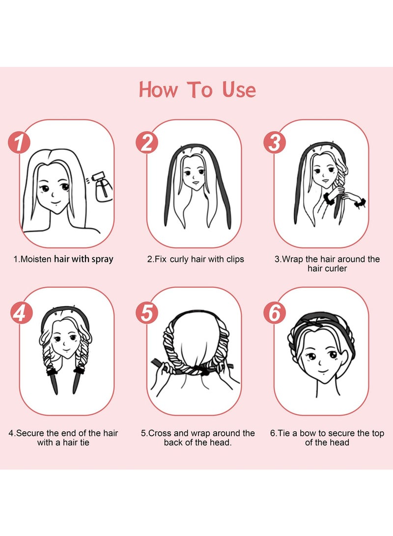 Loquat Small Heatless Curling Rod Headband, 60 Extra Long, Soft Hair Curlers for Sleep-In, No Heat Curls Hair Rollers, Black - Image 5