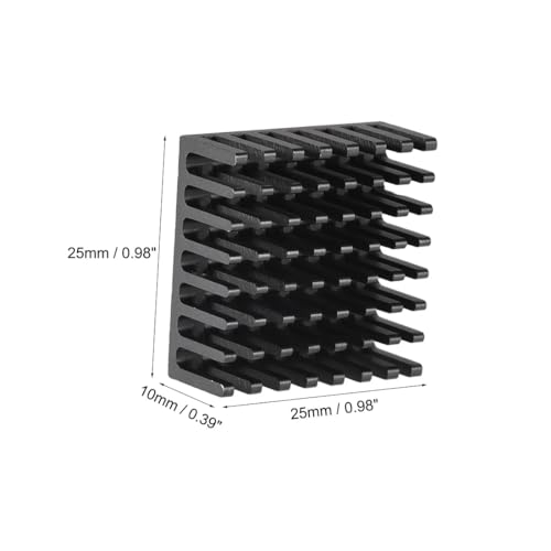 Easycargo 10pcs 25mm Heatsink Kit 25x25x10mm + 3M 8810 thermal conductive adhesive tape, cooler Aluminum Heat Sinks for cooling Raspberry Pi 4 GPU IC Chips LED (25mmx25mmx10mm) - Image 2