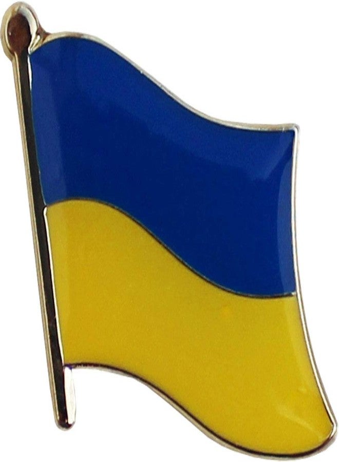 Flagline Ukraine National Flag Metal Lapel Pin with Butterfly Clasp, Approximate Size .75 inch x 1 inch - Image 1