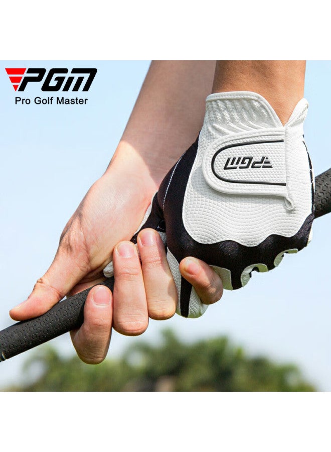 Pgm Golf Gloves Men Super Stretch Magic Gloves Non-slip Breathable Summer Black Left Hand 2 Pieces Size M - Image 1