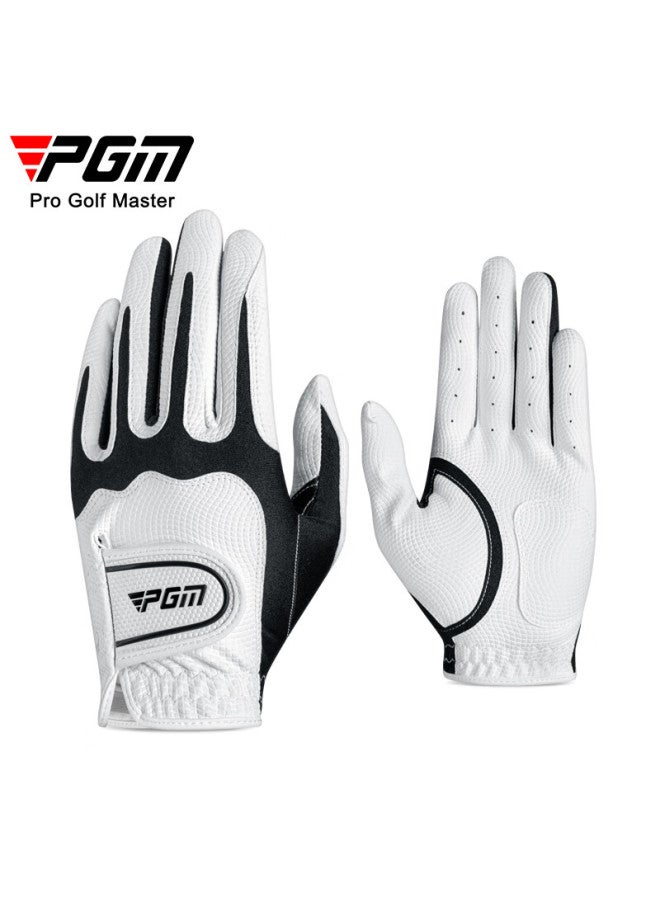 Pgm Golf Gloves Men Super Stretch Magic Gloves Non-slip Breathable Summer Black Left Hand 2 Pieces Size M - Image 2