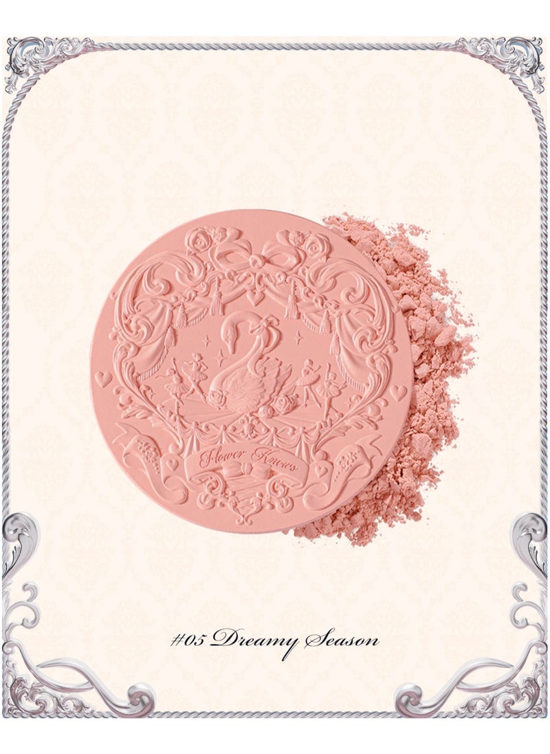 Flower Knows Swan Ballet Embossed Blush, Flocked Mist Embossed Cheek, Inflated Color, Matte, Classic Makeup - 5g (05 Dreamy Season)  - Image 2