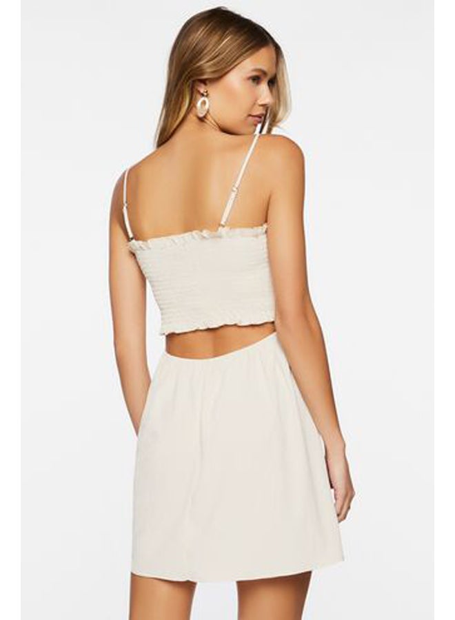 FOREVER 21 Smocked Cutout Mini Dress - Image 3