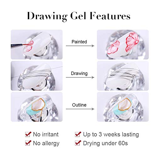BORN PRETTY 5ml Nail Drawing Gel Polish varnish Painting Nail Art Line Varnish Thick Elastic Paint UV Gel Soak Off Spider Gel BP5mlSG16 - Image 5