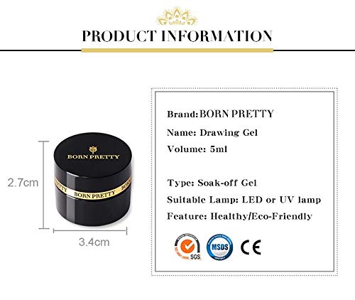 BORN PRETTY 5ml Nail Drawing Gel Polish varnish Painting Nail Art Line Varnish Thick Elastic Paint UV Gel Soak Off Spider Gel BP5mlSG16 - Image 4