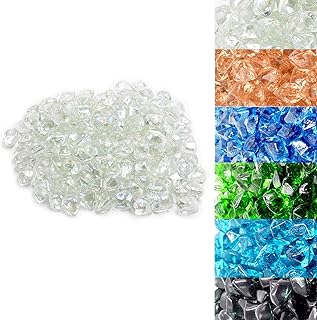 Skyflame 10-Pound Polygon Fire Glass for Fire Pit Fireplace Landscaping,1/2-inch, Crystal - Image 1