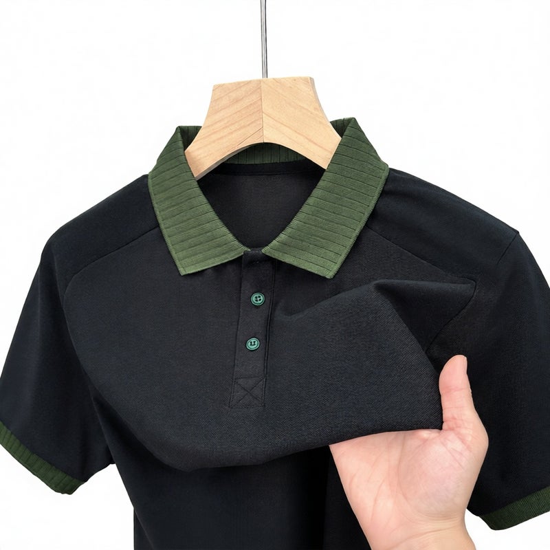 Men's Casual Short Sleeve Polo Shirt Summer Solid Premium Style - Image 1