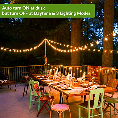 Lakumu 100FT G40 Solar String Lights, Globe Outdoor String Lights with 52 E12 Waterproof LED Bulbs, 2700K Shatterproof Patio Lights, Solar Powered Hanging Lights for Porch Garden Backyard Pergola Bistro Deck - Image 4
