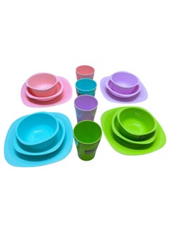 16-Piece Dinnerware Medium Plates Set (Flat Plat size 23 cm-Deep Plate Size 16 cm-Bowl Size 800 ml-Cup Size 300 ml)- Spring Colours - pzsku/ZB26C03E3C9D14B6FF796Z/45/_/1731335663/53c98d7c-117c-4f55-a04e-0f1907fb7bc2