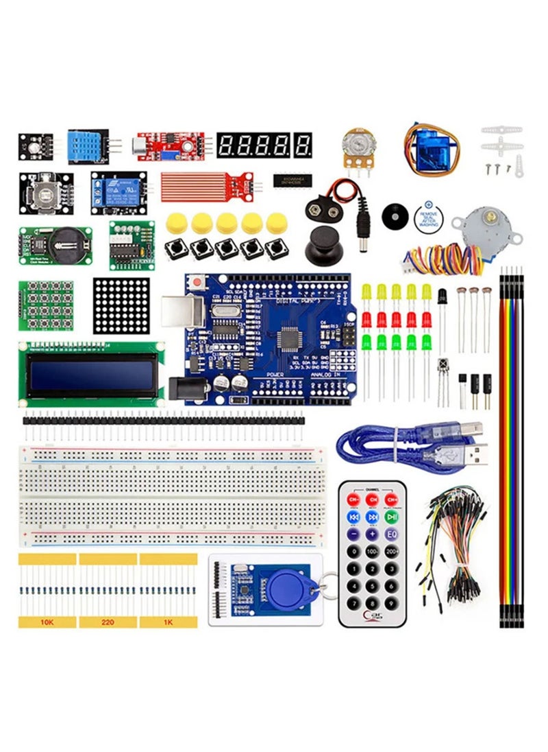 Generic UNO R3 Getting Started Kit - Stepper Motor, LCD1602, Servo Motor, Relay, Prototype Shield, etc. for beginners of Arduino projects  - Image 1