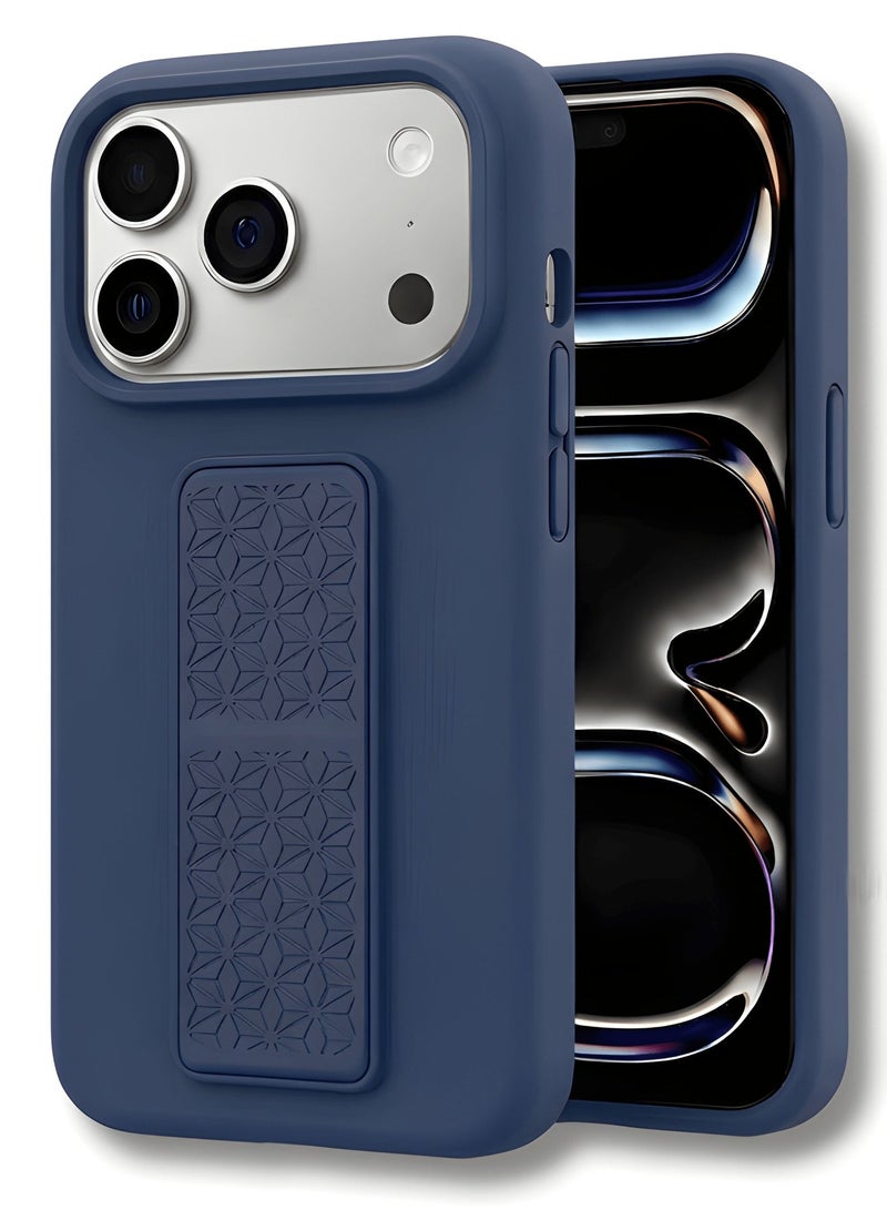 iPhone 17 Pro Max Silicone Case with Grip Strap & Kickstand Soft Design Cover For iPhone 17 Pro Max Vertical & Horizontal Stand Full Camera Protection Case For iPhone 17 Pro Max 6.9-inch - Image 1