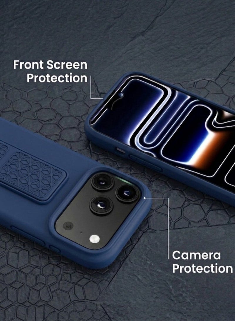 iPhone 17 Pro Max Silicone Case with Grip Strap & Kickstand Soft Design Cover For iPhone 17 Pro Max Vertical & Horizontal Stand Full Camera Protection Case For iPhone 17 Pro Max 6.9-inch - Image 5