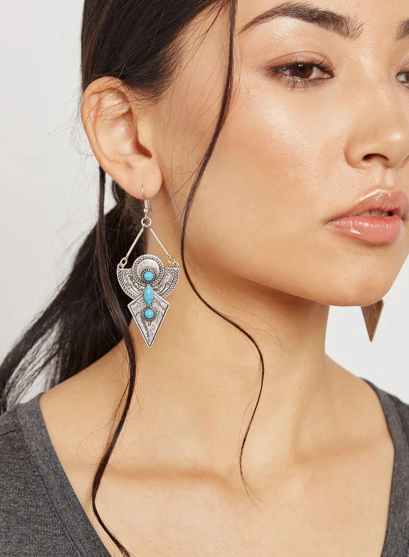 FOREVER 21 Tribal-Inspired Faux Stone Drop Earrings