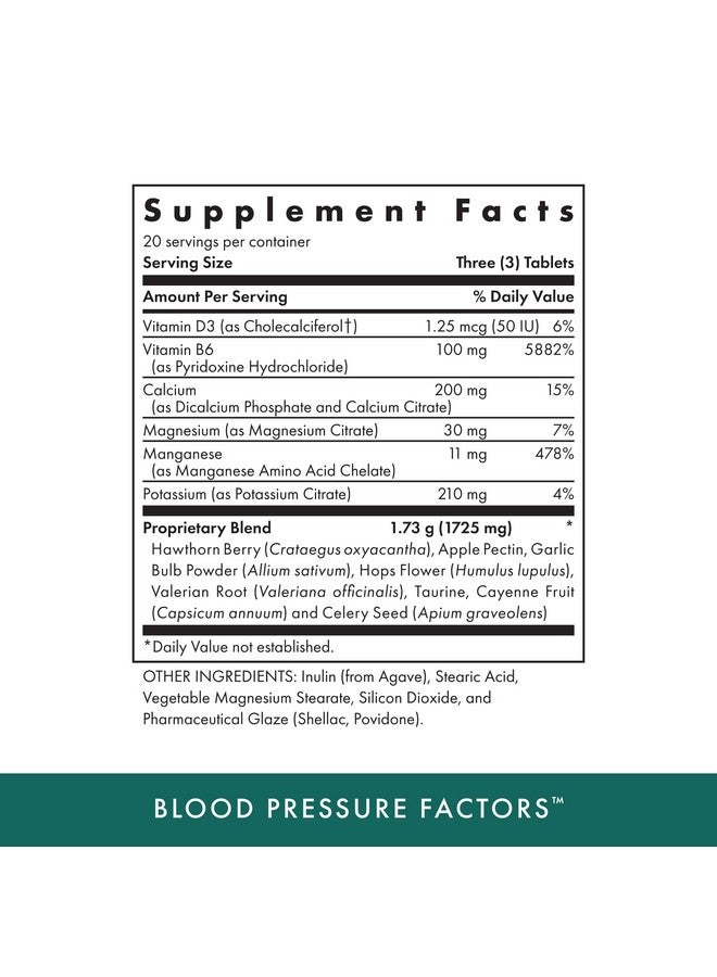 MICHAEL'S Health Naturopathic Programs Blood Pressure Factors - 60 Vegetarian Tablets - Provides Fluid Balance Support - Kosher - 20 Servings - Image 2