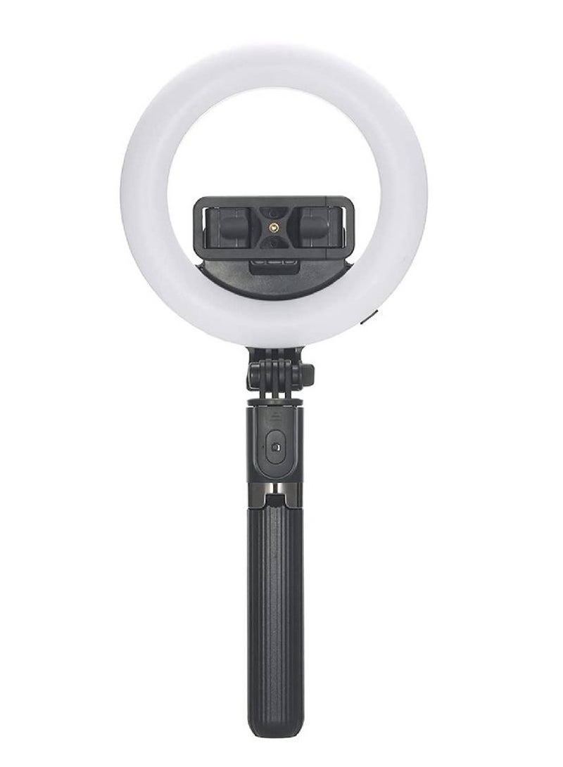 L07 Selfie Stick Foldable Handheld Remote Shutter Tripod with 5-inch LED Ring Light for Live Stream - Image 1