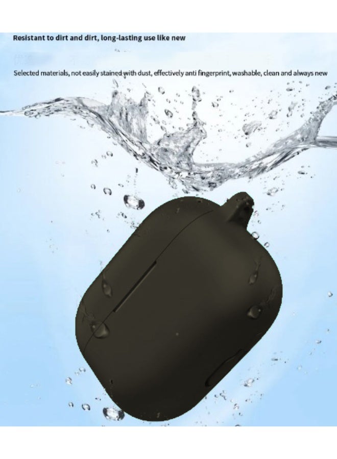 Case for Huawei FreeBuds SE4 ANC Earbuds,Soft Silicone Protective Cover with Carabiner, Shockproof with cleaning tools(Black) - Image 4