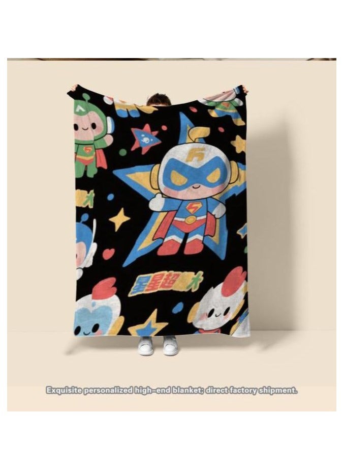 عام بطانية رقيقة من الفانيلا الكرتونية للأطفال أو الطلاب (دافئة ومريحة ومناسبة للنوم والألعاب) 100 سم * 150 سم - 410 - Image 1