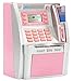 GoodsFederation ATM Piggy Bank for Real Money for Kids Adults with Debit CardPassword LoginBill FeederCoin RecognitionSaving TargetBalance CalculatorElectronic Savings Safe Machine Box Pink - Image 4