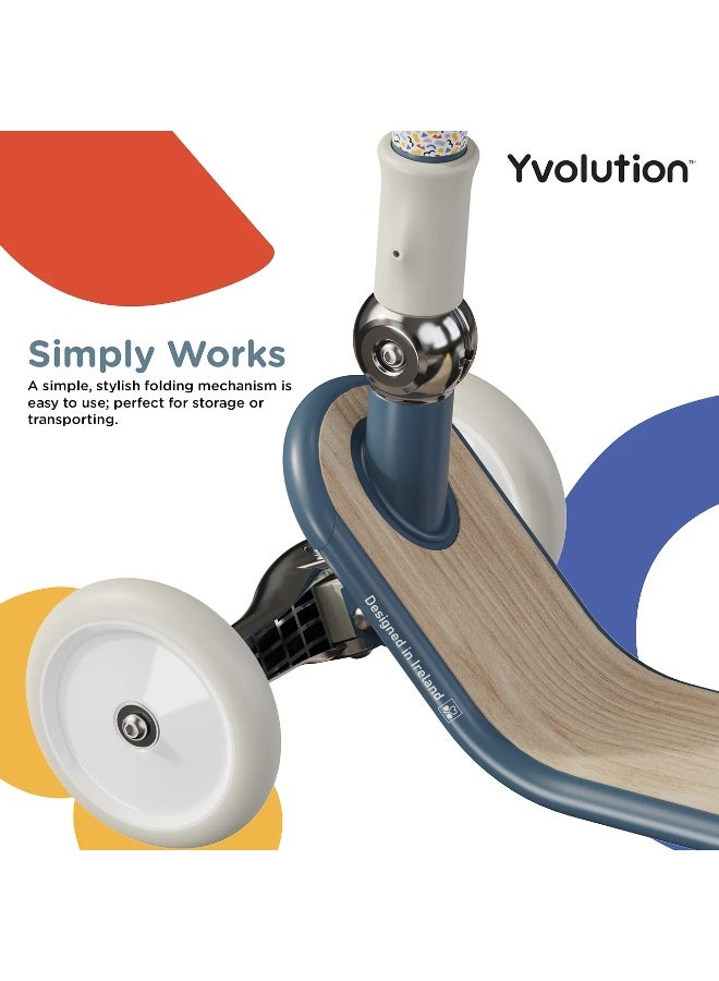 Yvolution Classic Glider Retro Adjustable 3-Wheel Scooter (Blue) - Image 2