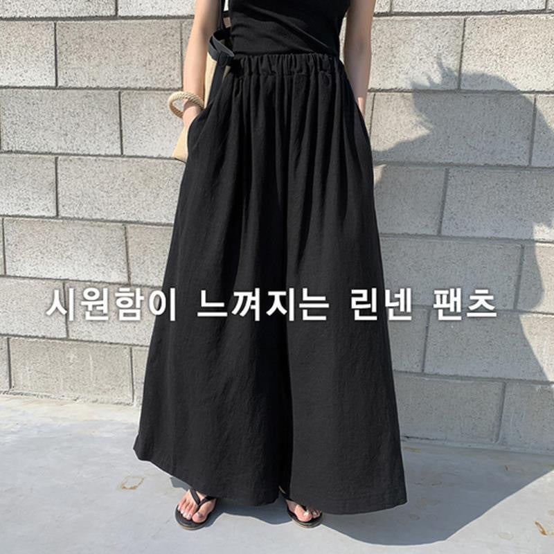 Women's Cotton-Linen Loose Wide Leg Pants - Image 2