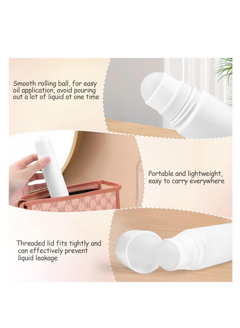 Generic 8 Pack 100ml/3.38oz Plastic Roller bottles Empty Refillable Roll On Bottle Leak-Proof Deodorant Containers Anti-perspirant Dispenser for Essential Oil Perfumes Balms - White  - Image 3