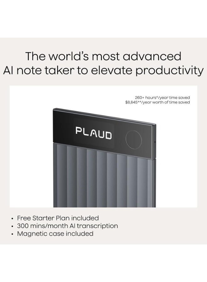 Plaud Note Pro AI Voice Recorder Transcribe & Summarize for Meetings Calls | AI Note Taker for Professionals & Teams, Productivity, 112 Languages, Ultra-Slim, InstantView Display, Case Included, Black - Image 2