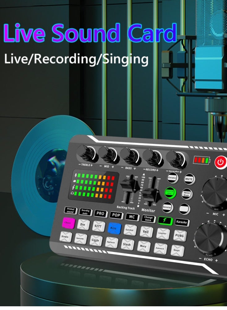 Live Sound Card, Live Sound Card and Audio Interface with DJ Mixer Effects and Voice Changer, Bluetooth Stereo Audio Mixer, for YouTube Streaming  - Image 5