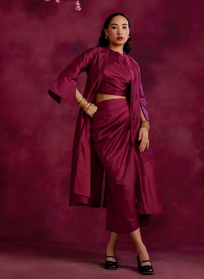Abhishti Flared jacket- Persian red  - Image 1