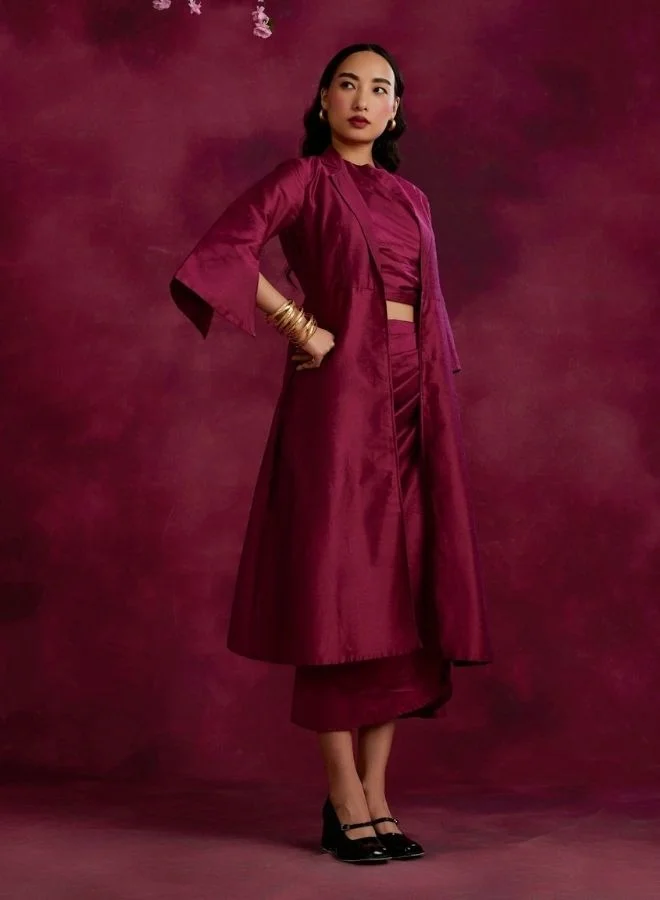 Abhishti Flared jacket- Persian red