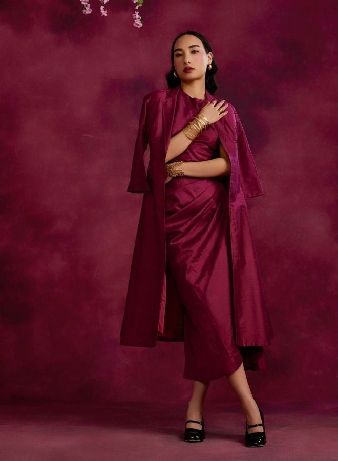 Abhishti Flared jacket- Persian red  - Image 3