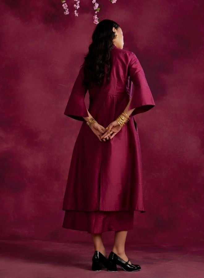 Abhishti Flared jacket- Persian red  - Image 4