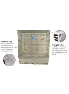 MAJIBAO Bird Cage, Parrot cage, Food Box, Bird Metal Cage with Plastic base, Birds Village, entertaining cage, Birds House, Indoor use, Easy to Assemble  - Image 3