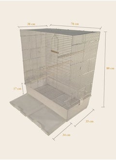 MAJIBAO Bird Cage, Parrot cage, Food Box, Bird Metal Cage with Plastic base, Birds Village, entertaining cage, Birds House, Indoor use, Easy to Assemble  - Image 5