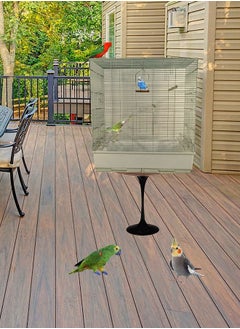 MAJIBAO Bird Cage, Parrot cage, Food Box, Bird Metal Cage with Plastic base, Birds Village, entertaining cage, Birds House, Indoor use, Easy to Assemble  - Image 4