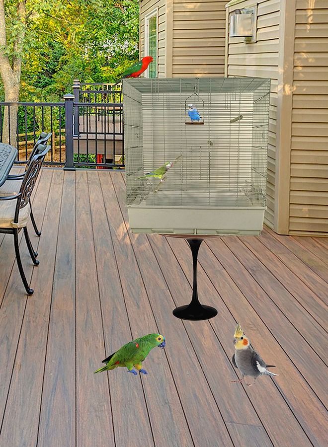 MAJIBAO Bird Cage, Parrot cage, Food Box, Bird Metal Cage with Plastic base, Birds Village, entertaining cage, Birds House, Indoor use, Easy to Assemble  - Image 4