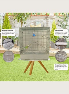 MAJIBAO Bird Cage, Parrot cage, Food Box, Bird Metal Cage with Plastic base, Birds Village, entertaining cage, Birds House, Indoor use, Easy to Assemble  - Image 2