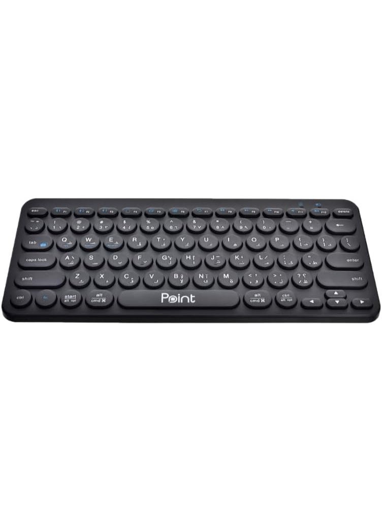 Point PT-380Plastic Mini Bluetooth Keyboard With Lightweight Design And Waterproof For Office - Black - Image 1