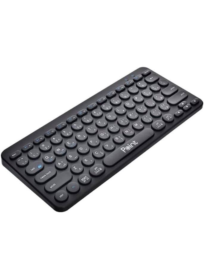 Point PT-380Plastic Mini Bluetooth Keyboard With Lightweight Design And Waterproof For Office - Black - Image 2
