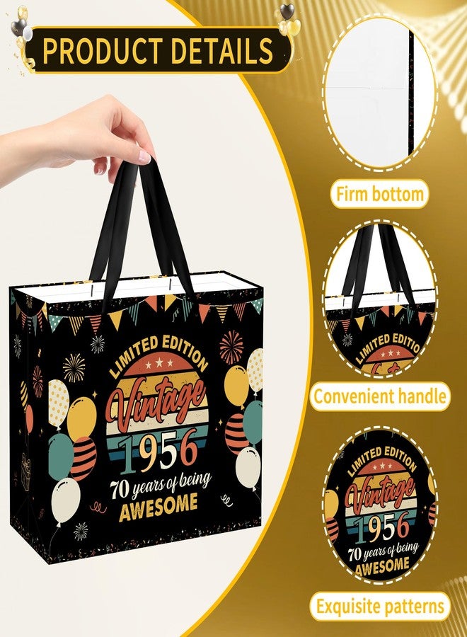 RUBOAOA 70th Birthday Gift Bag for Men Women, Vintage 70th Birthday Gifts Set with Greeting Card and Poster, Back in 1956 Gift Wrap Bag for 70 Year Old Decorations and Party Supplies - Image 4