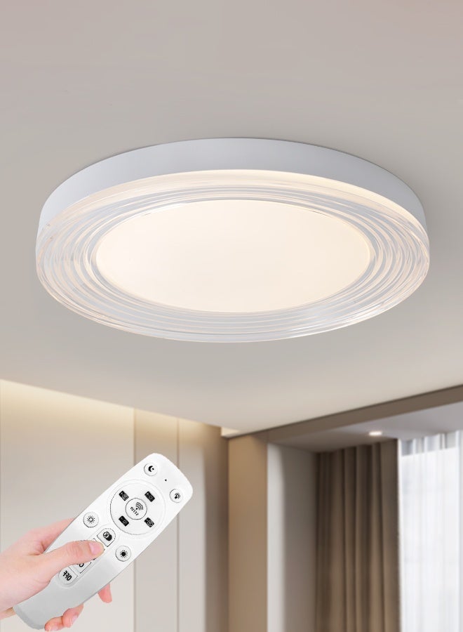 YATAI LIGHTING Modern White LED Ceiling Light – 48W Ultra-Slim Modern Round Fixture with Dimming & Remote for Bedroom & Living Room,50cm - Image 1