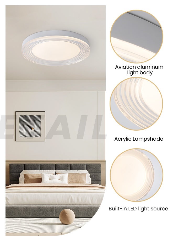 YATAI LIGHTING Modern White LED Ceiling Light – 48W Ultra-Slim Modern Round Fixture with Dimming & Remote for Bedroom & Living Room,50cm - Image 4