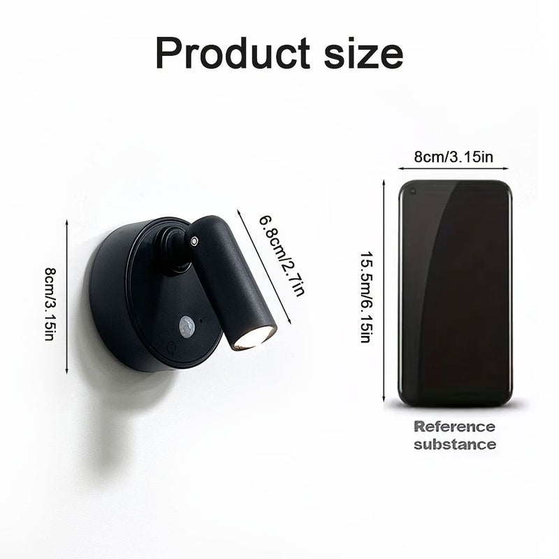 Modern Led Adjustable Wall Light Dimmable Tri Tone Black - Image 2