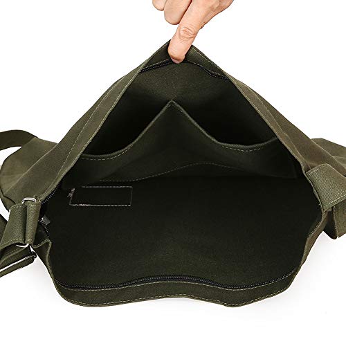 Covelin Women's Retro Large Size Canvas Shoulder Bag Hobo Crossbody Handbag Casual Tote Dark grey - Image 4