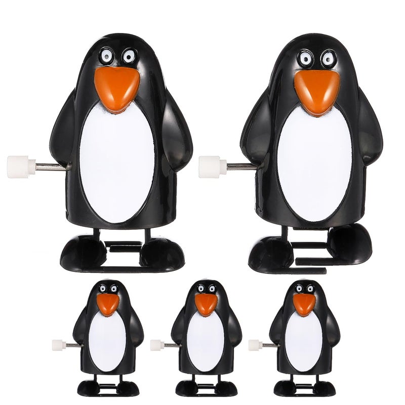 STOBOK Christmas Wind Up Toys 5Pcs Clockwork Penguin Walking Toys Santa Stocking Stuffers Party Favors for Christmas Ornaments and Birthday Decorations - Image 3
