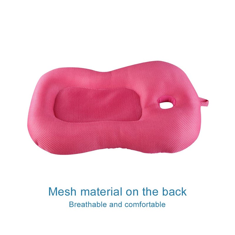 KAKIBLIN Baby Bath Mat, KAKIBLIN Baby Bathtub Cushion Soft Anti-Slip Bath Pad 0-6 Month Infant Bath Pillow, Pink - Image 5