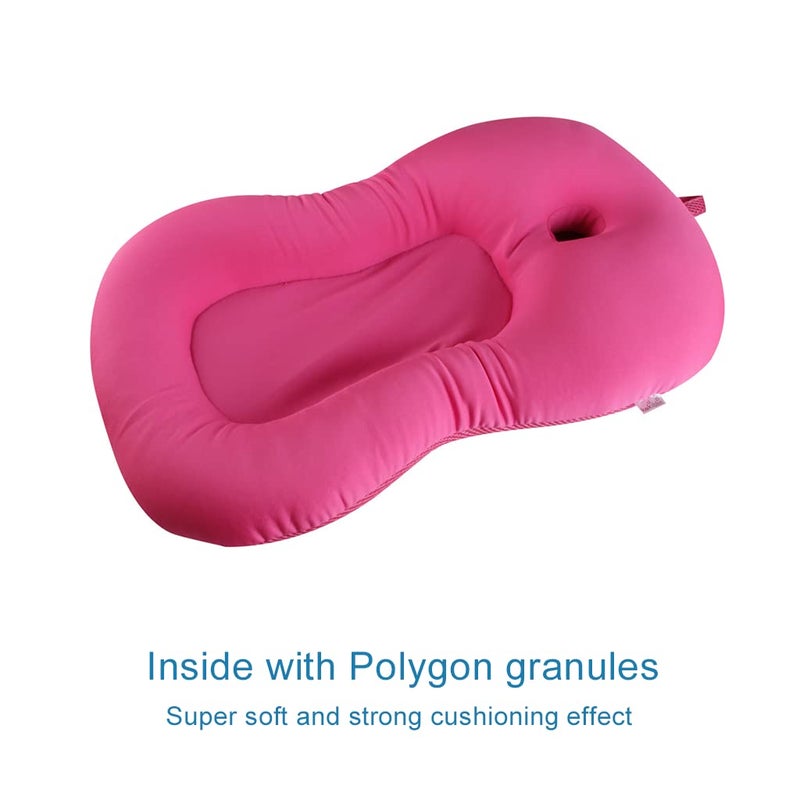 KAKIBLIN Baby Bath Mat, KAKIBLIN Baby Bathtub Cushion Soft Anti-Slip Bath Pad 0-6 Month Infant Bath Pillow, Pink - Image 2