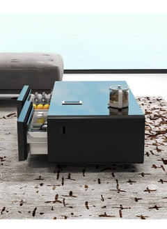 YMDA Smart Minibar Coffee Table with Built-In Wireless Charger, Fridge, Bluetooth Music System, And USB Charger - Modern And Multi-Functional-BLACK  - Image 2