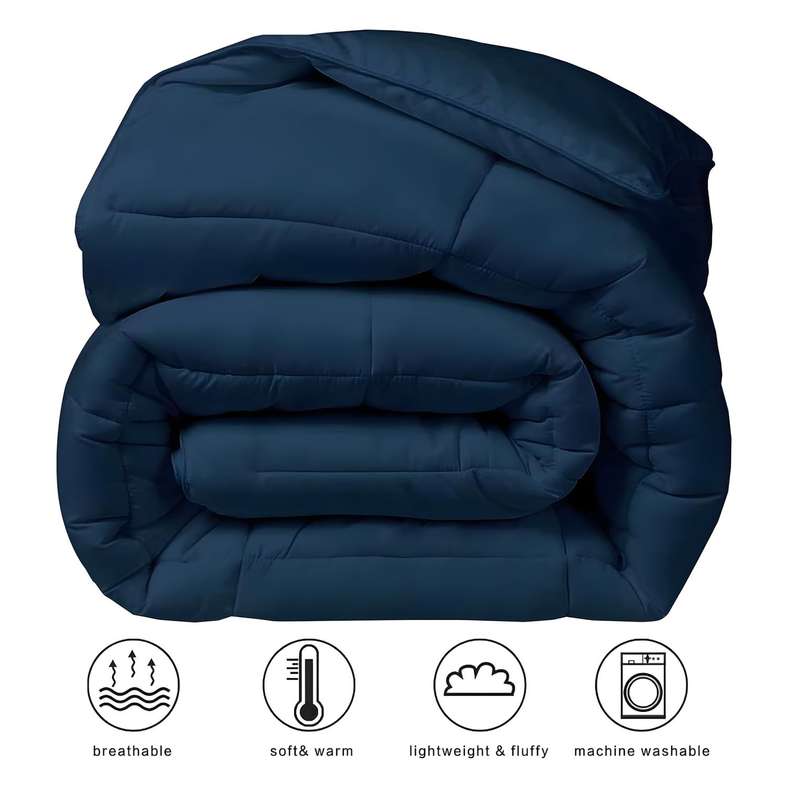 Pan Home لحاف مريح لجميع الفصول باللون الأزرق البحري للبالغين
