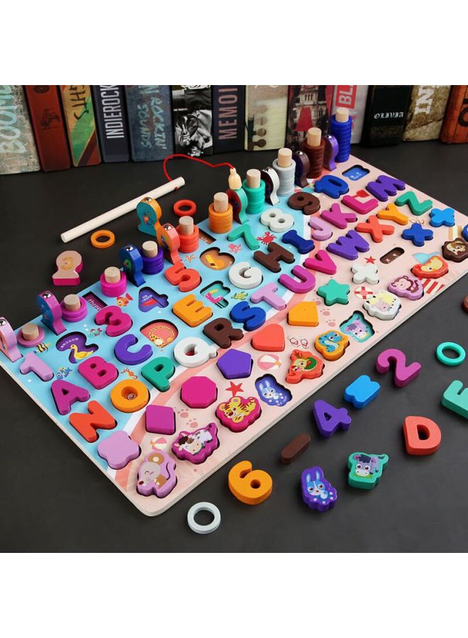 Hot-selling Children's Toys Digital Puzzle Building Blocks Assembled Early Education Educational Boys' And Girls' Baby Fishing Logarithmic Board-Color:Customized Logarithm Boards For Shooting - Image 1